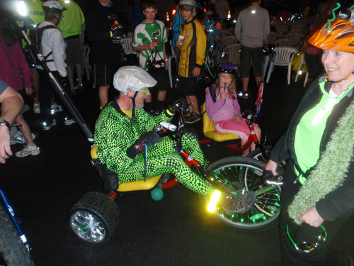Well Lit Cyclist, Midnight; Starlight Spectacular.